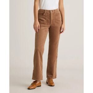 Quince Organic Stretch Corduroy Flare Pants Warm Brown 16